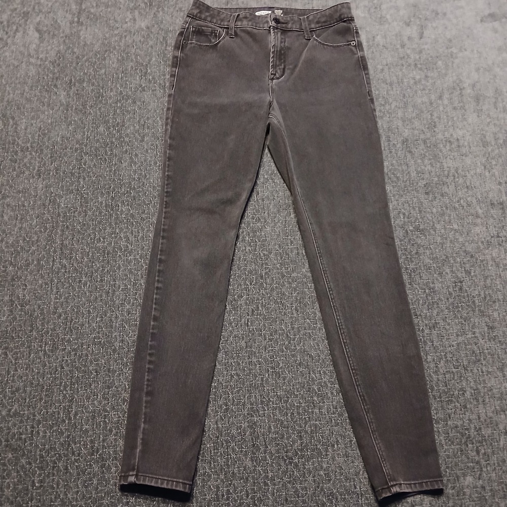 Old Navy Rockstar Super Skinny High Rise 24/7 Sculpt Gray Jeans Womens 6